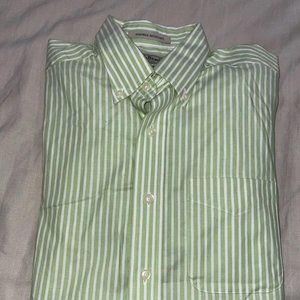 L L Bean Mens Regular Fit Wrinkle Resistant Green Size M Dress Or Casual. S5